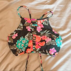 Floral Halter Bikini Top
